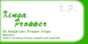 kinga propper business card